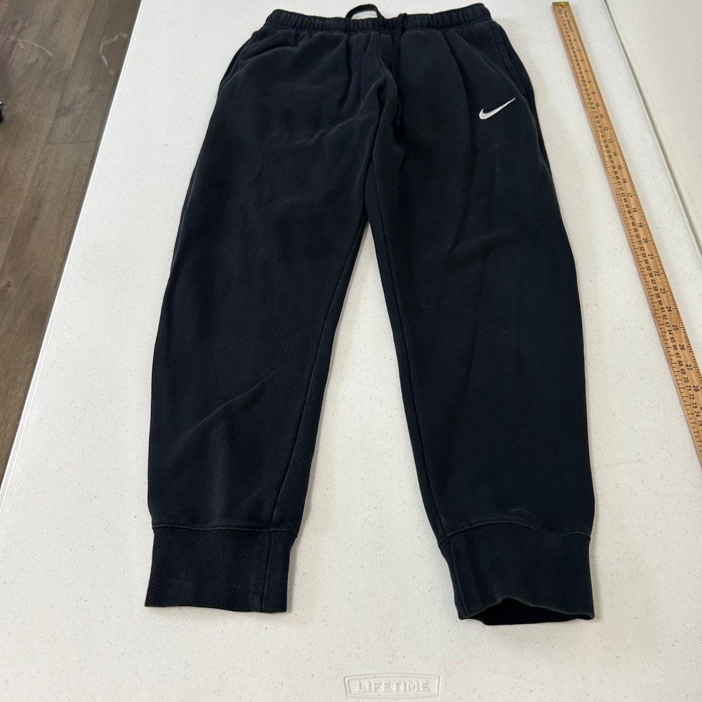 Nike Sportswear Club Fleece Jogger Pants Black Small Embroidered Swoosh Logo